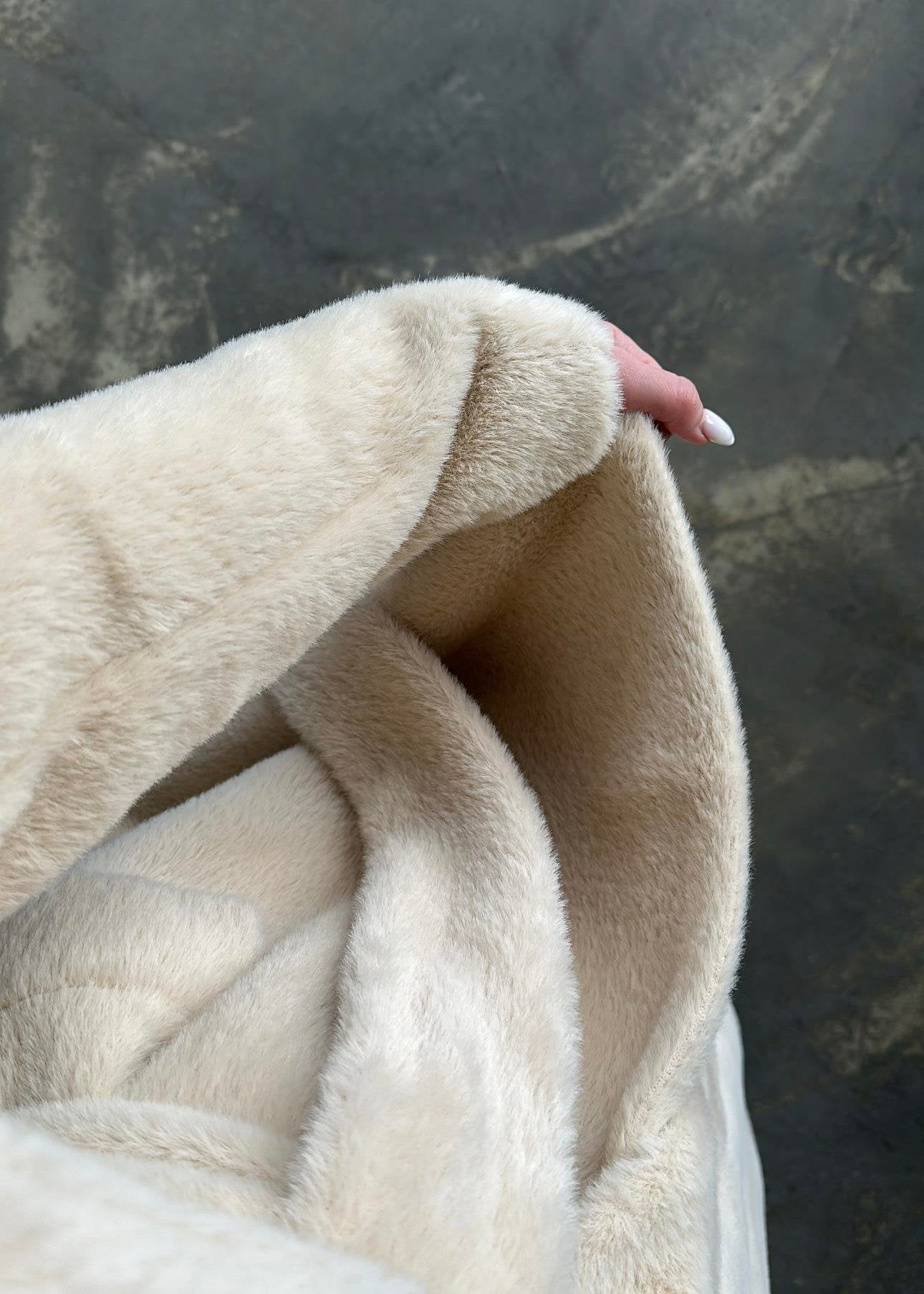 Alpaka Uzun Palto BEJ