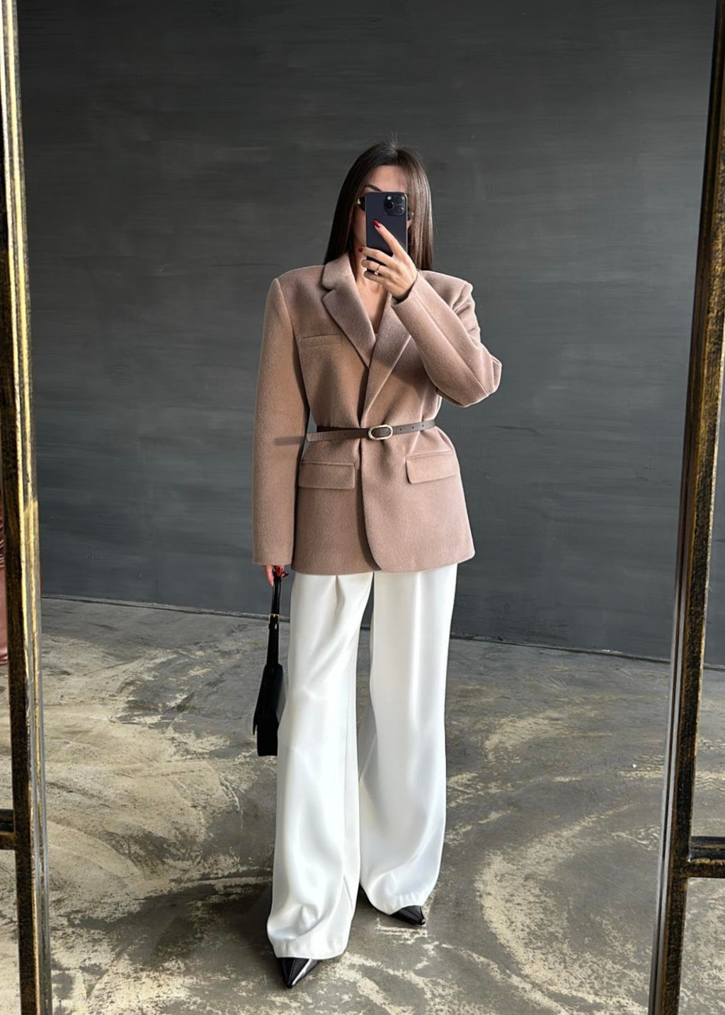 Alpaka Kemerli Ceket KOYU KAHVE