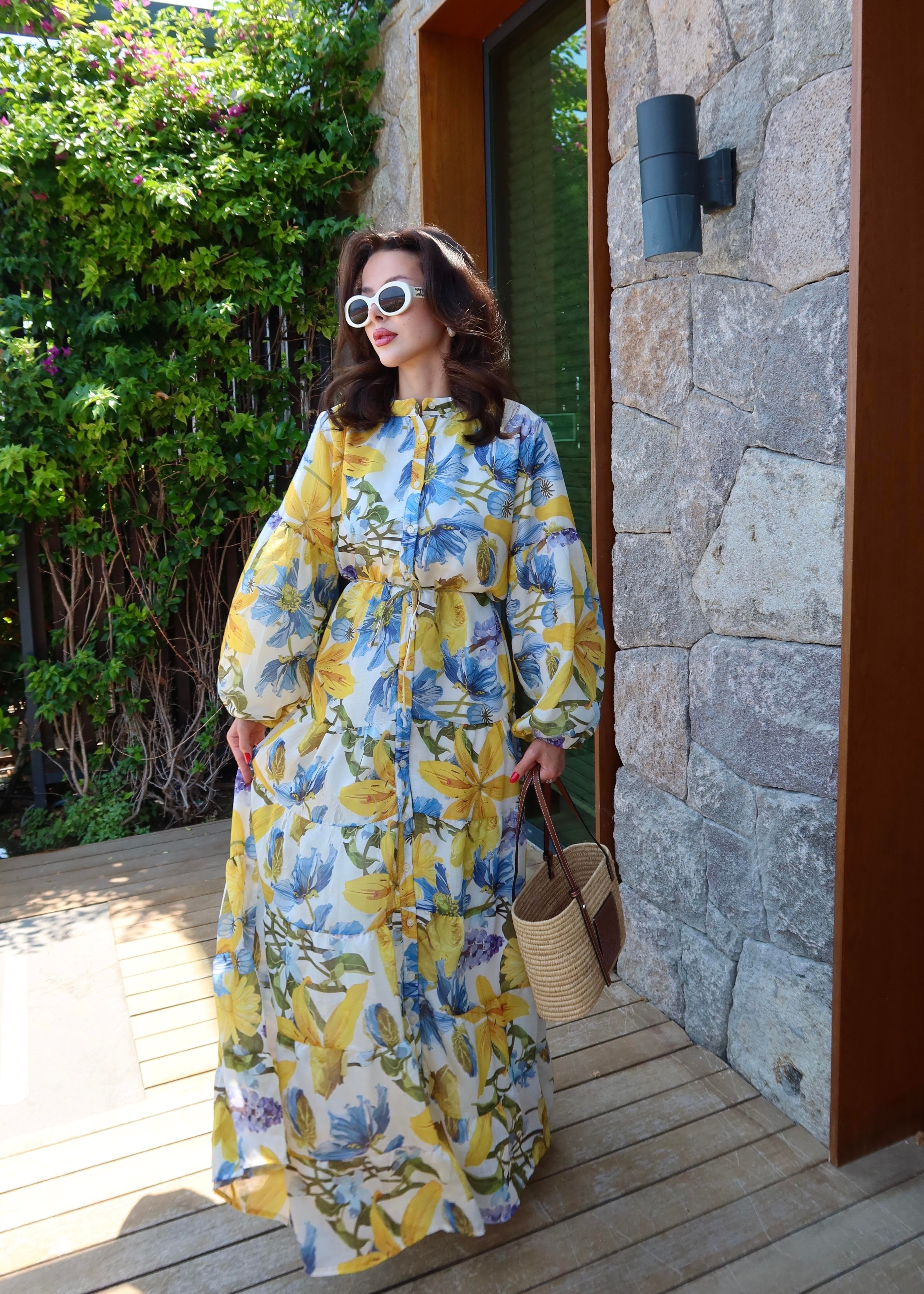 House Çiçekli Elbise RENKLİ