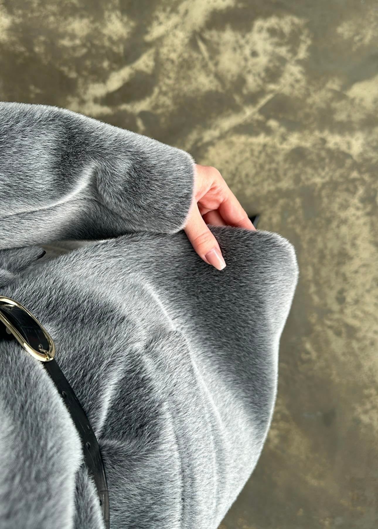 Alpaka Kemerli Ceket ANTRASİT