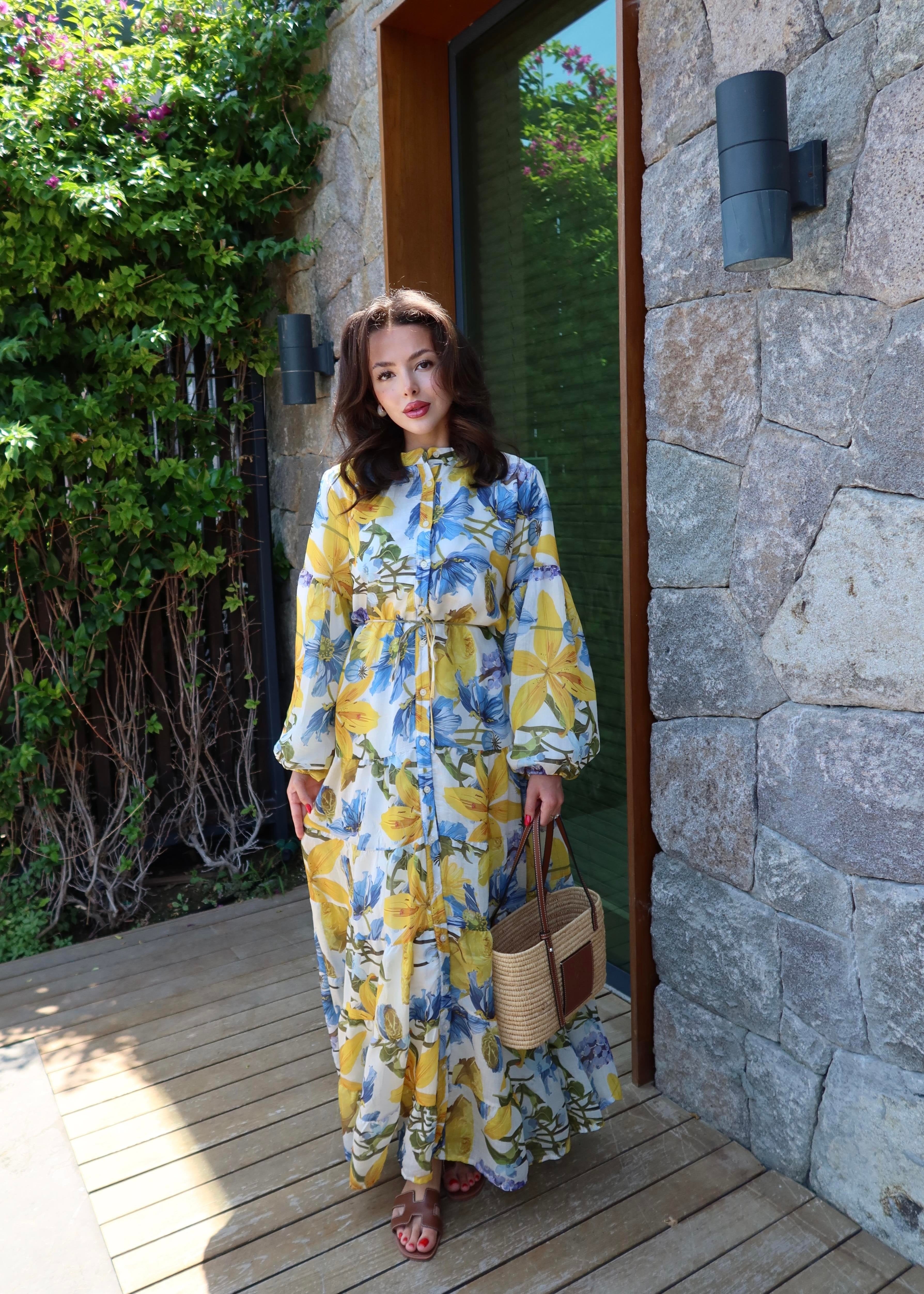 House Çiçekli Elbise RENKLİ