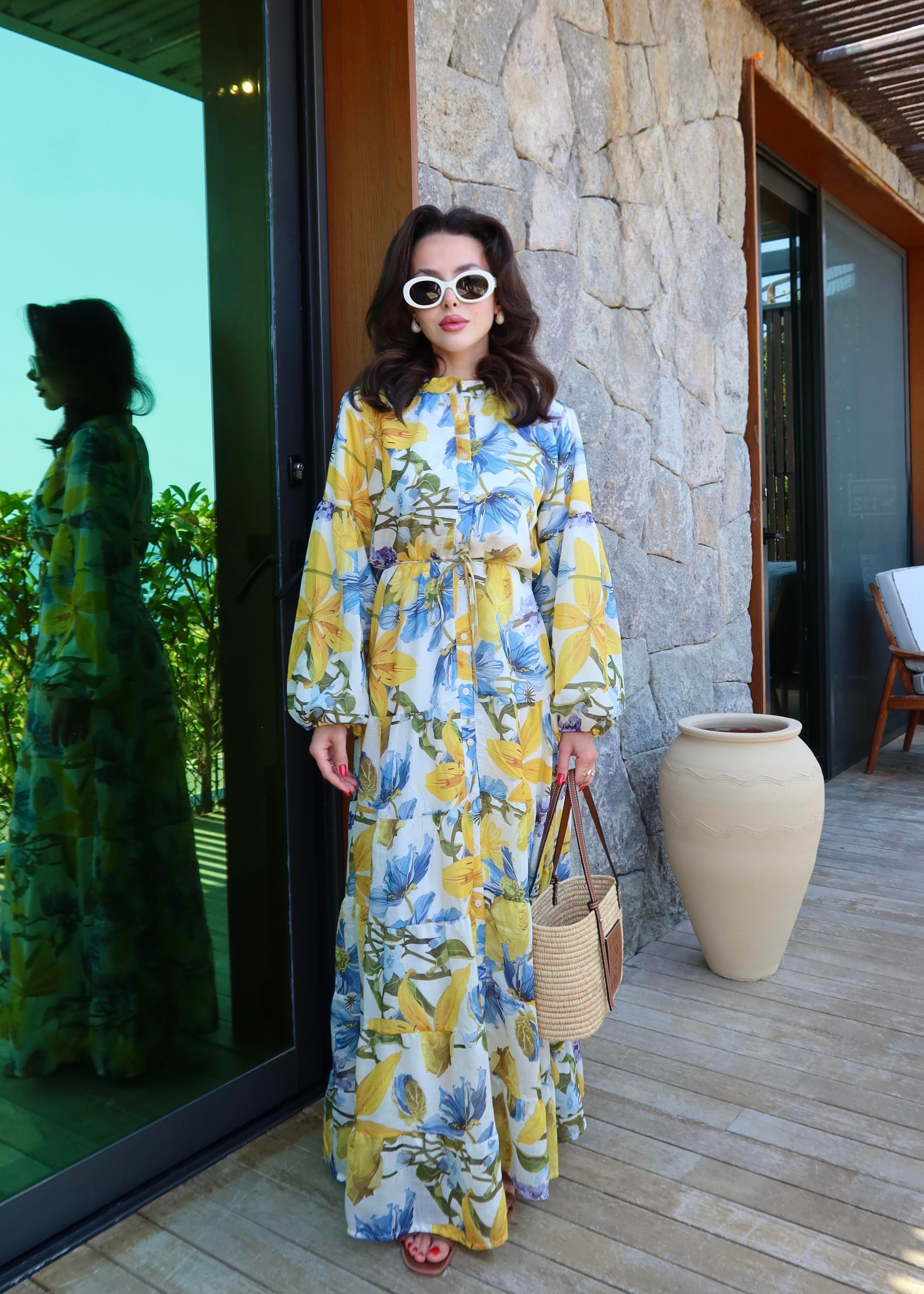 House Çiçekli Elbise RENKLİ