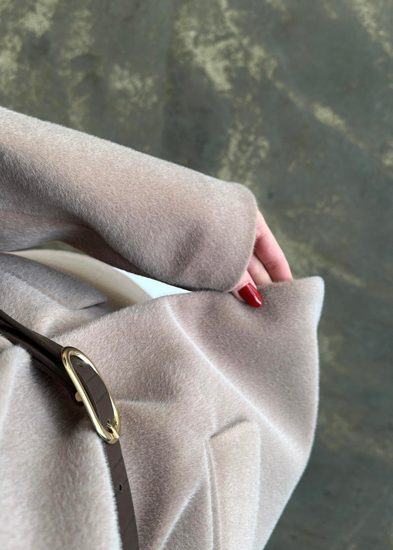 Alpaka Kemerli Ceket KOYU KAHVE